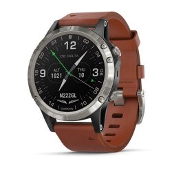 Garmin D2™ Delta Aviator Watch z brązowym skórzanym paskiem
