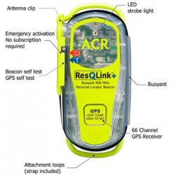 PLB410 RESQLINK + WORLD ' S SMALLEST 406 MHZ GPS PLB WITH FREE TECH LOG BOOK