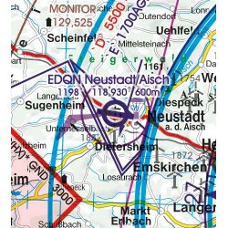 Mapa Lotnicza Niemcy Południowe - Germany South VFR Aeronautical Chart – ICAO